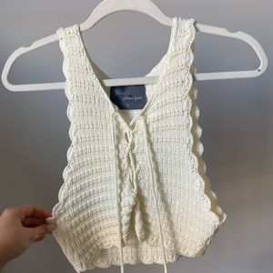 Cream Crochet Crop Top